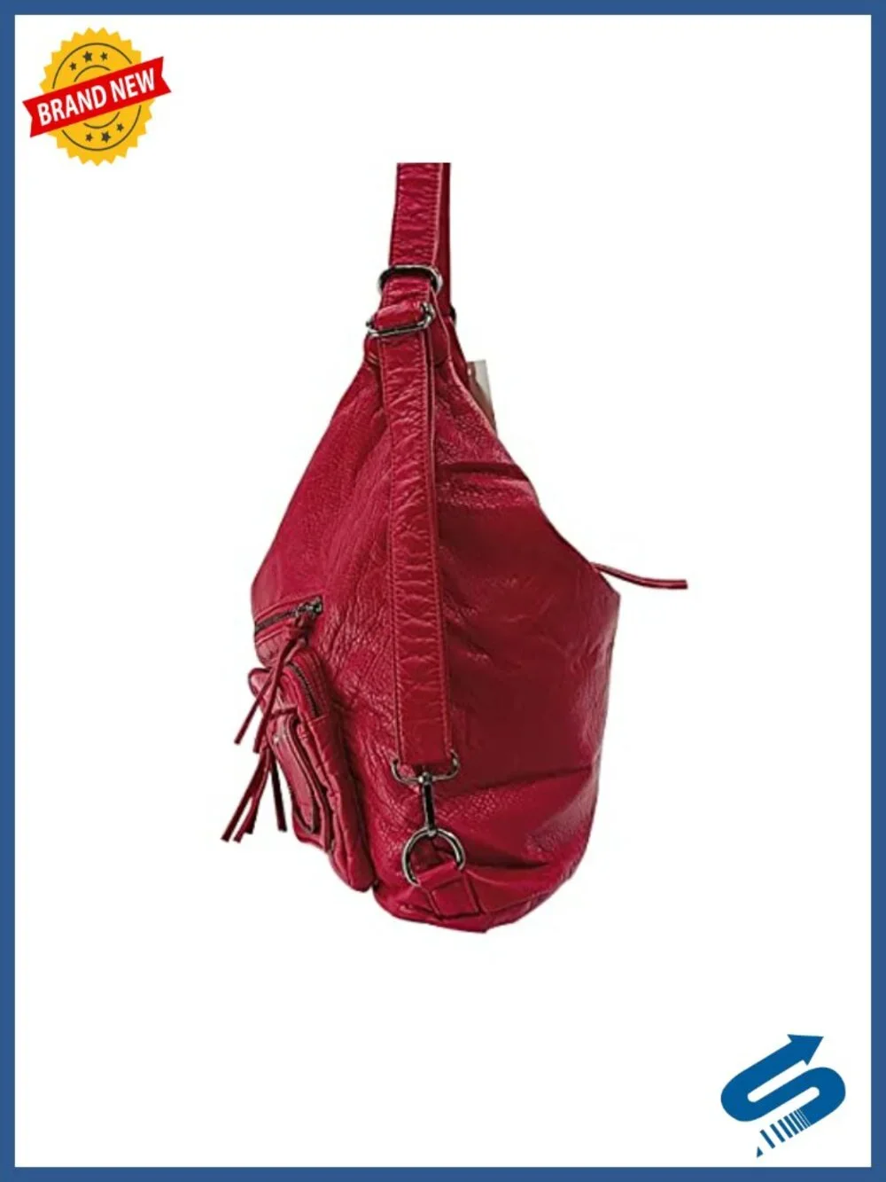 Large Hobo Shoulder Bag Tote Crossbody Backpack PU Leather